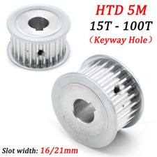 HTD 5M Timing Belt Pulley AF-Type 15T - 100T Keyway Hole, for 15/20mm Wide Belt picture