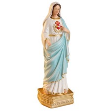 Catholic Immaculate Heart of Mary Statue - 8.4 Inch Blessed Holy Mother Sculp... picture