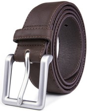 Men's Casual Leather Belt for Jeans Khakis Dress Handmade Leather Strap  picture