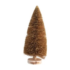 Creative Co-Op Vintage Christmas Gold Bottle Brush Tree Table Decor 12 in. (Pack picture