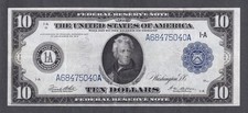 1914 $10 LARGE Size BOSTON District CRISP VF+/XF Federal Reserve Note picture