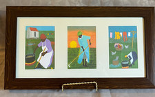 FRAMED THREE ORIGINAL GULLAH ART PRINTS ~ BY PEARCE W. HAMMOND ~ 2012 picture