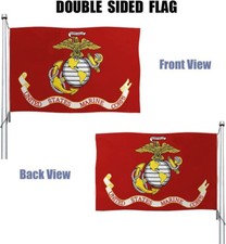 Heavy Duty 2X3 USMC Flag - Double Sided, 100% Polyester, Outdoor - Marine Corps picture