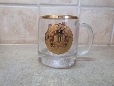 Vintage FBI Atlanta Glass Cup - DoJ Federal Bureau Investigation Gold Rim picture