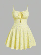 New fashion floral elegant sleeveless thin strap camisole dress picture