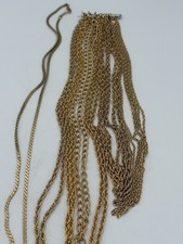 11 Vintage Gold Tone Chain Necklace Lot 16”-28” Mixed Styles + 1 Signed Monet picture