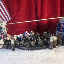 Vintage Rare Lot Of 37 ACGM Commercial Fire Ring Acniter Spark Plugs Art Restore picture