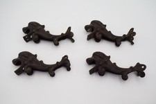 Antique Victorian Dragon Griffin Shelf Supports Brackets Lot 4 Table Hardware picture