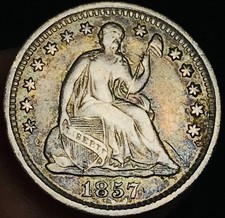 1857 Seated Liberty Half Dime 5C Ungraded 90% Silver US Coin CC29567 picture