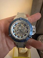 Invicta Subaqua Men’s Quartz Date Silver/Blue Dial Blue Bezel SS Watch picture