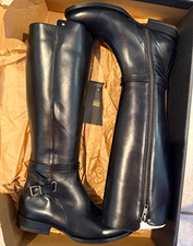 FRYE Jordan Strap Tall Riding Boots Black Leather Women’s US 8 Black - NEW $448 picture