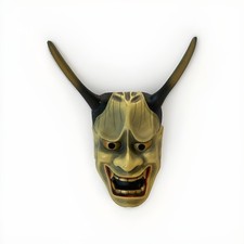 🎭 JAPANESE THEATER TRADITIONAL VINTAGE NOH MASK HANNYA (般若) HAND SIGNED 🎭 picture