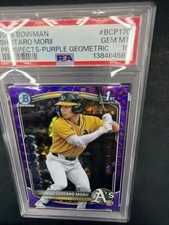 2025 Shotaro Morii Bowman Chr 1st Purple Geometric PSA 10 A’s Baseball /250 picture
