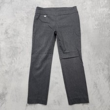 Alfani Pants Womens 12 Gray Ponte Pull On Slim Ankle Stretch Office Workwear picture