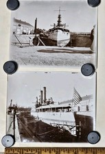1896 USS Monterey BM-6 First Puget Sound Dry Dock 2 Original Photos picture