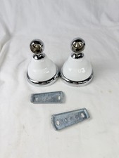Vintage Gatco Chrome & White Ceramic Bathroom Brackets Pair Set 90s Decor picture
