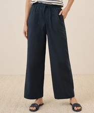 Pact Pants Women'S Monterey Poplin Wide Leg Pant Medium Midnight Blue picture