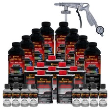 Custom Coat Bright Silver 2 Gal Urethane Spray-On Truck Bed Liner Spray Gun Kit picture