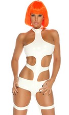 Forplay Sexy Futuristic Fifth Element White Catsuit Costume Leeloo 553462 picture
