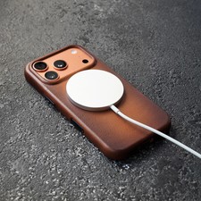 Handmade Italian Genuine Leather Case for iPhone 17 16 15 Pro Max Luxury Retro picture