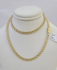 Real 10k Gold Chino ID Chain 4mm 22Inch Yellow Necklace Real Gold picture