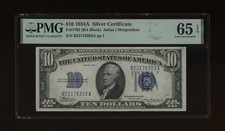 DBR 1934-A $10 Silver Gem Fr. 1702 PMG 65 EPQ Serial B23178303A picture