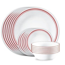 corelle 16pc service for 4 vitrelle dinnerware set logan stripe picture