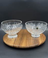 Set of 2 Waterford Crystal Wedding Heirloom Sheridan Fruit Salad Nut Candy BOWLS picture