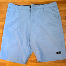 Pelagic Mako XT Men’s Fishing Hybrid Shorts Blue Polyester Pockets Waist 34 picture