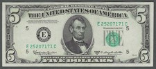 $5 1950D BETTER RICHMOND District BEAUTIFUL AU+/UNC Federal Reserve Note picture