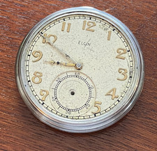 1937 Elgin Keystone Base Metal Case 7j 12s Grade 303 Pocket Watch PARTS picture