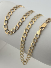 Solid 9ct Yellow Gold Flat Economy Curb Chain 5mm Wide 24 Inch - Hallmarked picture