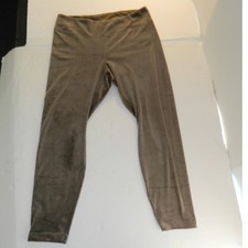 Pure Jill Leggings Women XL Olive Brown Velvet Stretch Elastic Waist Slim Fit picture
