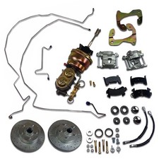 FOR 1959-1964 CHEVROLET FRONT POWER DISC BRAKE CONVERSION KIT DRILLED ROTORS USA picture