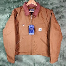 Carhartt Crafted Series Duck Sherpa Lined Chore Jacket Brown 107538-RDK Mens L picture