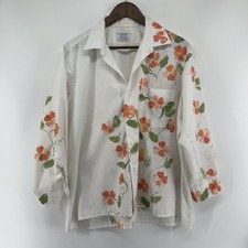 Vtg Arrow Decton Shirt Men 17-36 Sanforized Broadcloth Hand Painted Floral READ picture