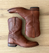 Tecovas Brown Leather Pull-On Boots Men’s -  US 10.5 - The Earl Roper picture