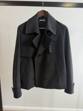 Dior Homme Men’s Grey Cashmere Pea Coat Size 48 picture