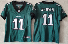 ​​Tariffs​ Free~ YOUTH'S A.J. Brown #11 Eagles FUSE Green Sewn Stitched Jersey. picture