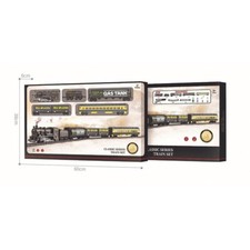 Retro Railroad Train Set with Sound & Light Steam Train Locomotive Passenger Car picture