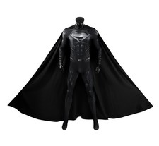 Xcoser Justice League Black Superman Men Cosplay Replica Jumpsuit Suit Halloween picture