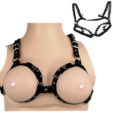 Sexy Women's Bra BDSM Harness Leather lingerie With Adjustable Belt picture