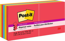 Post-It Super Sticky Pop-Up Notes, 3X3 In, 10 Pads, 2X the Sticking Power, Playf picture