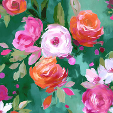 Super Long Bright Green Floral Wallpaper Peel Stick 17.5 X 787In picture