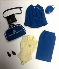 Barbie Vintage 1960s American Airlines Uniform Outfit Jacket Skirt Hat picture