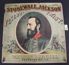 Original STONEWALL JACKSON 1880's Caddy RARE PLUG TOBACCO Label NOT A COPY (9) picture