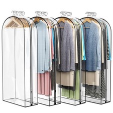 Liuoud Clear Garment Bags for Hanging Clothes 10” Gusseted, 4 Pack, 50R picture