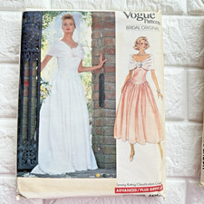Vtg NEW Vogue 2425 Pattern 6 8 10 Bridal Original Romantic 90s Wedding Gown FF picture