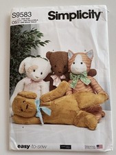New Uncut Simplicity by Design S9583 Stuffed Animal Sewing Pattern Elane Heigl picture