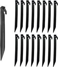 16 Pack Plastic Tent Stakes 9 Inch, Heavy Duty Beach Tent Pegs Canopy Stakes picture